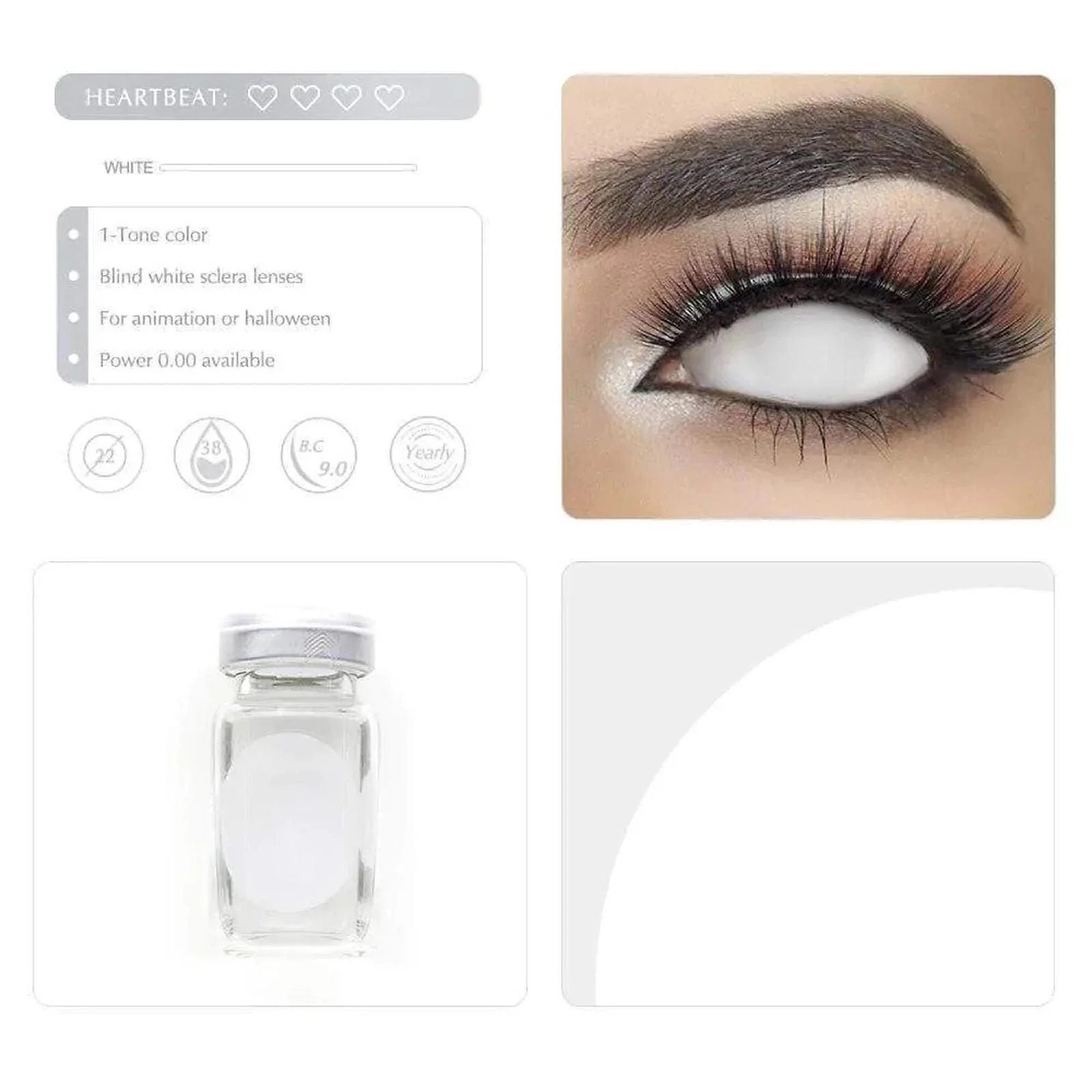 Blind White Full Eye 22mm Sclera - Image 7
