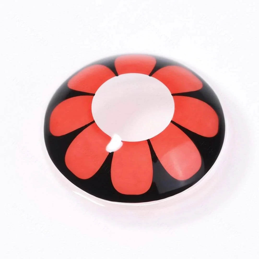 Red Daisy Halloween Contacts - Image 2