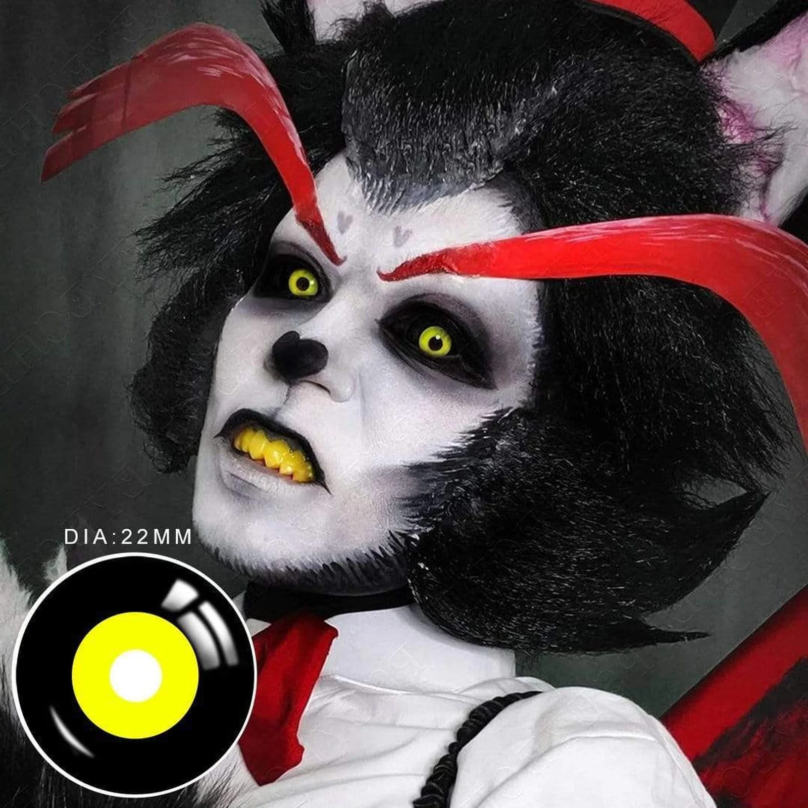 Sith Ichigo Black and Yellow Full Eye 22mm Sclera - Image 4
