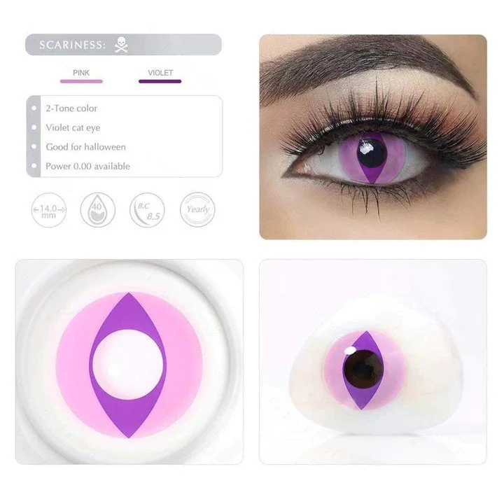 Violet Cat Eye Halloween Contacts - Image 5