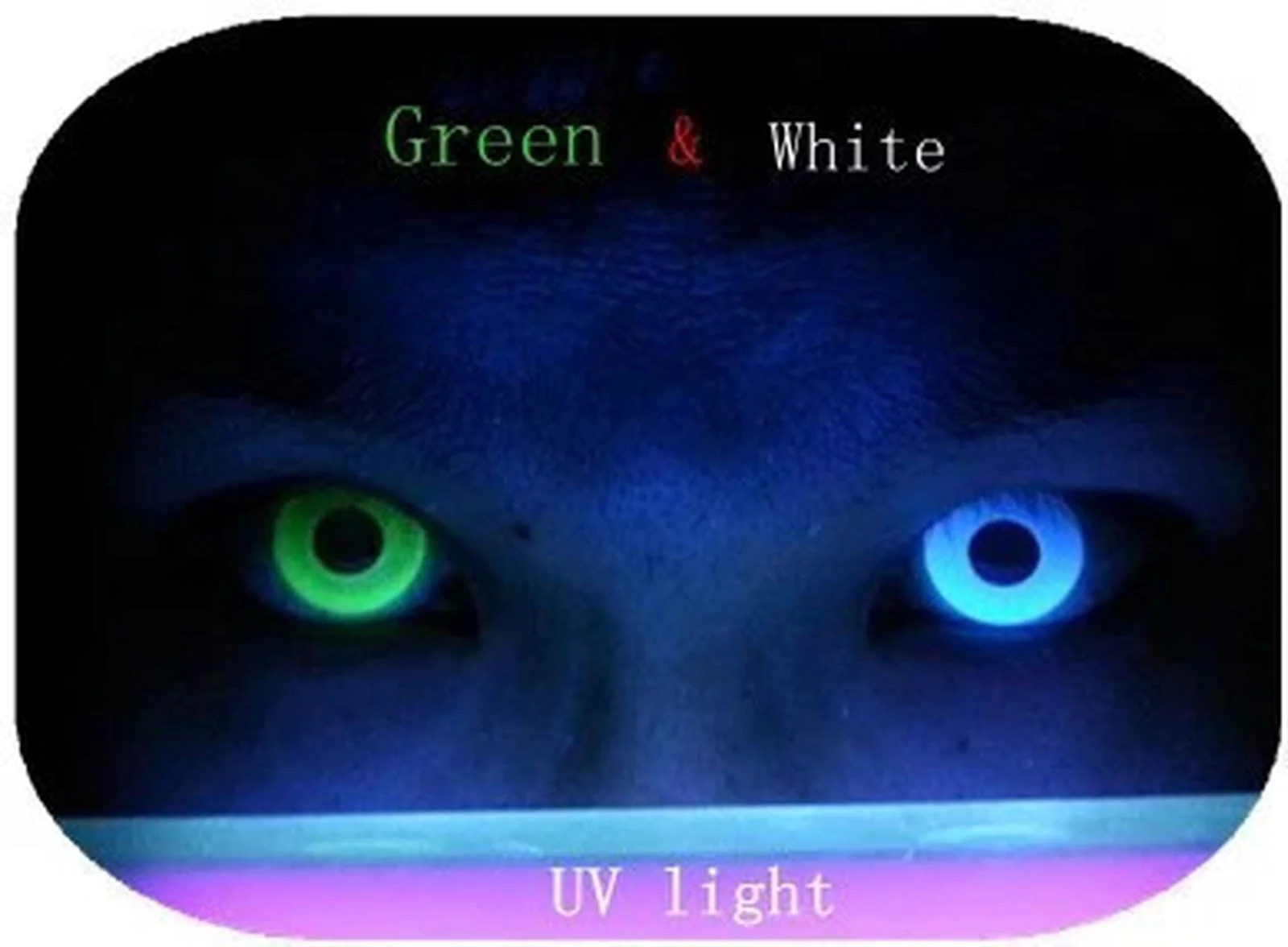 White UV I-Glow Halloween Coloured Contact Lenses (Neon) - Image 9